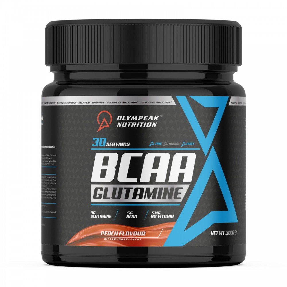 Olympeak Nutrition BCAA+Glutamine 300 gr 30 Servis Şeftali Aromalı